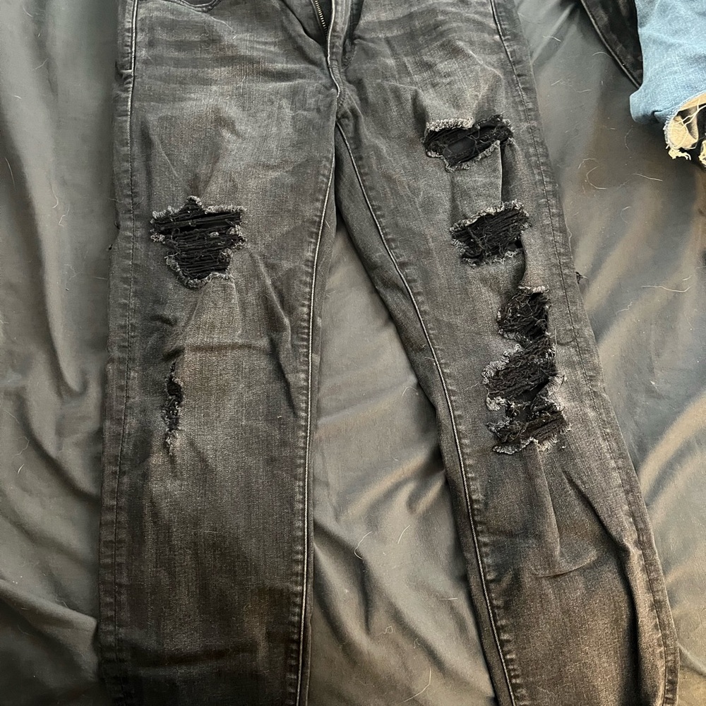 Distressed Black Women's Jeans